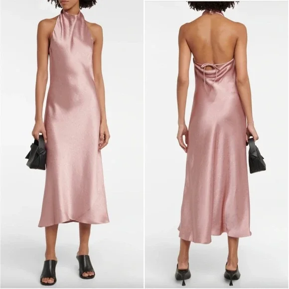 VINCE‎ Open-back recycled-satin maxi dress NWOT Size Medium - Picture 4 of 13